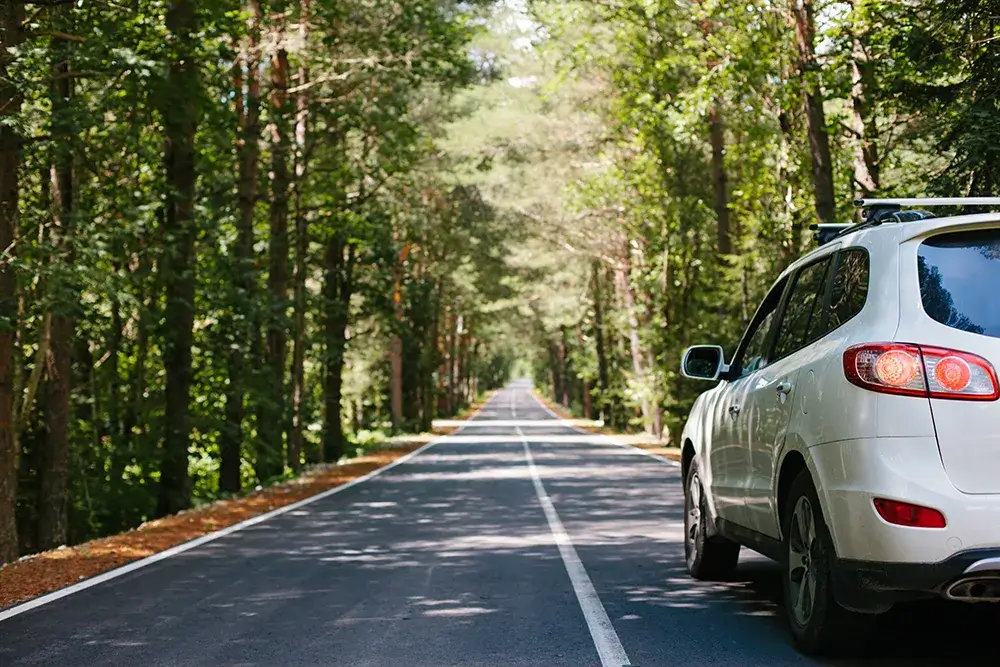 car driving on road